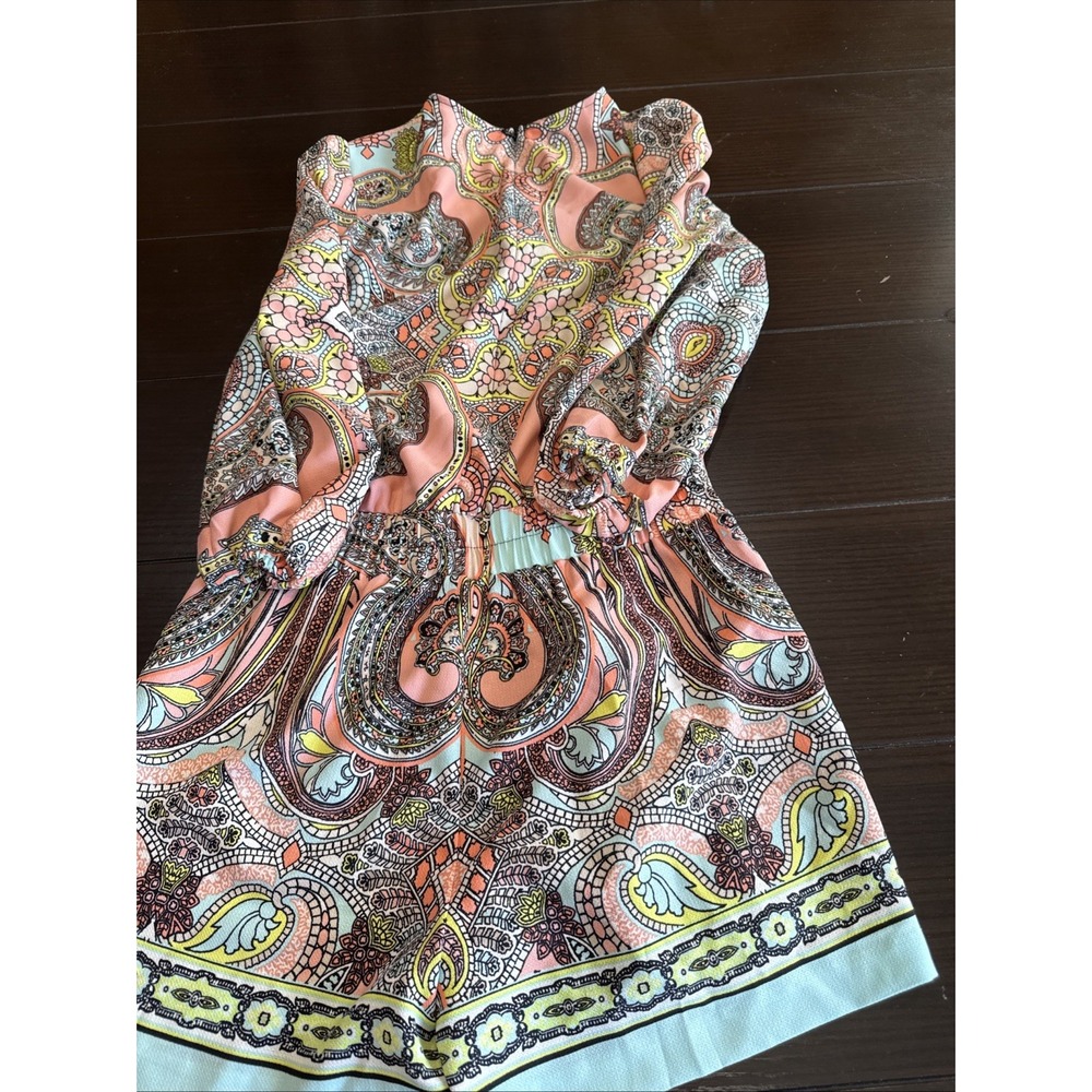 Bisou Bisou Paisley Boho Romper Size M,multicolor - Picture 7 of 8